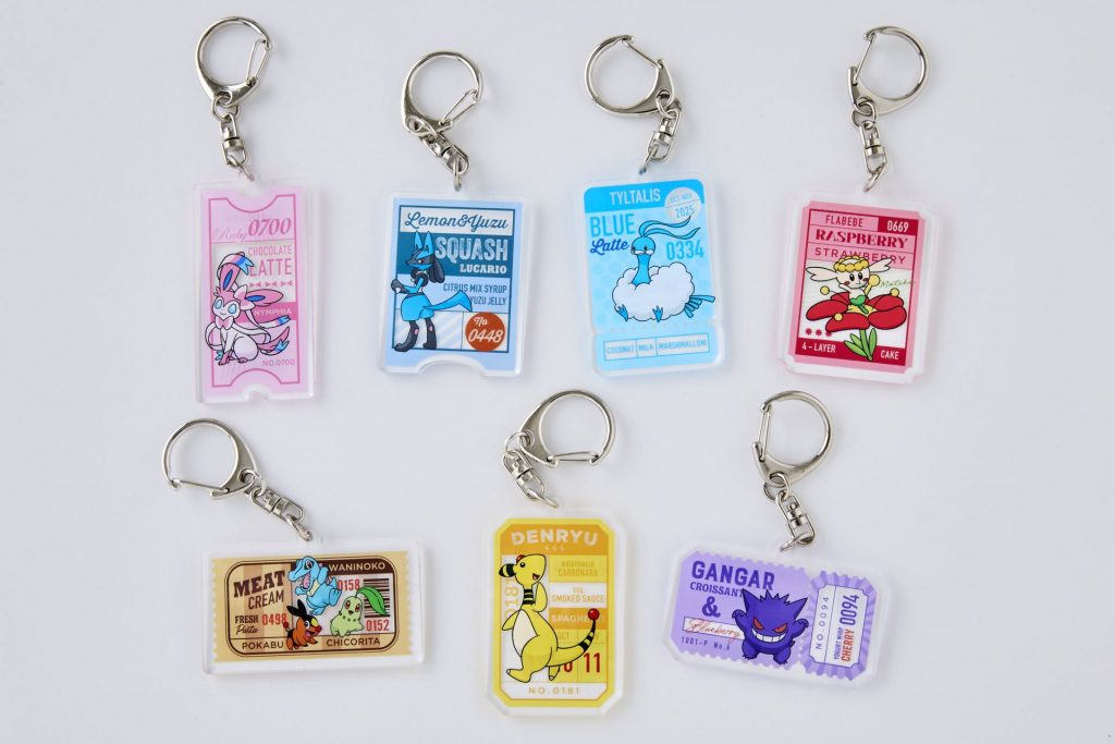 スペシャルフード注文でもらえるポケモンオリジナルアクリルキーホルダー（全7種）　(C)2025 Pokemon. (C)1995-2025 NintendoCreatures Inc.GAME FREAK inc.